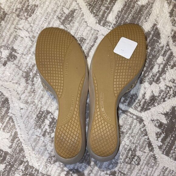 Stuart Weitzman Women Wedge 8.5 Chunky Metallic Gold Silver Clipper Platform - Picture 6 of 10